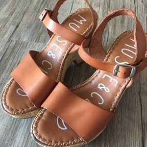 Musse & cloud leather wedge sandals size 6 (37)